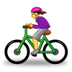 Cómo se ve el emoji Mujer en bicicleta en Samsung.