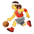 Como o emoji do Mulher jogando basquete é exibido no Samsung.