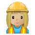 Bagaimana Woman Construction Worker: Medium-Light Skin Tone emoji terlihat di Samsung.