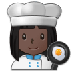 Como o emoji do Cozinheira: pele escura é exibido no Samsung.