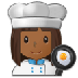 Cómo se ve el emoji Chef mujer: tono de piel oscuro medio en Samsung.