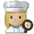 Cómo se ve el emoji Chef mujer: tono de piel claro medio en Samsung.