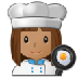 Cómo se ve el emoji Chef mujer: tono de piel medio en Samsung.