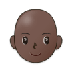 Bagaimana Woman: Dark Skin Tone, Bald emoji terlihat di Samsung.