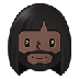 Como o emoji do Mulher: pele escura e barba é exibido no Samsung.