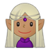 Bagaimana Woman Elf: Medium Skin Tone emoji terlihat di Samsung.