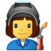 Bagaimana Woman Factory Worker emoji terlihat di Samsung.