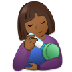 A quoi ressemblent les emoji Femme allaitant un bébé: peau mate sur Samsung.