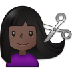 Como o emoji do Mulher cortando o cabelo: pele escura é exibido no Samsung.