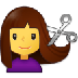 A quoi ressemblent les emoji Femme qui se fait couper les cheveux sur Samsung.