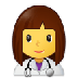 Bagaimana Woman Health Worker emoji terlihat di Samsung.