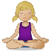 A quoi ressemblent les emoji Femme dans la posture du lotus: peau moyennement claire sur Samsung.