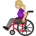 A quoi ressemblent les emoji Femme en fauteuil roulant manuel: peau moyennement claire sur Samsung.