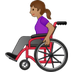 A quoi ressemblent les emoji Femme en fauteuil roulant manuel: peau légèrement mate sur Samsung.