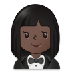 Bagaimana Woman in Tuxedo: Dark Skin Tone emoji terlihat di Samsung.