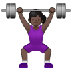 Bagaimana Woman Lifting Weights: Dark Skin Tone emoji terlihat di Samsung.