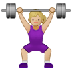 Bagaimana Woman Lifting Weights: Medium-Light Skin Tone emoji terlihat di Samsung.