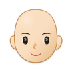 Bagaimana Woman: Light Skin Tone, Bald emoji terlihat di Samsung.