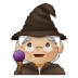 A quoi ressemblent les emoji Mage femme: peau moyennement claire sur Samsung.