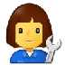 Bagaimana Woman Mechanic emoji terlihat di Samsung.