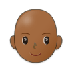 Bagaimana Woman: Medium-Dark Skin Tone, Bald emoji terlihat di Samsung.