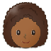 Como o emoji do Mulher: pele morena escura e cabelo cacheado é exibido no Samsung.