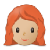 Como o emoji do Mulher: pele morena clara e cabelo vermelho é exibido no Samsung.