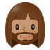 A quoi ressemblent les emoji Femme barbue : peau légèrement mate sur Samsung.