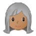 Bagaimana Woman: Medium Skin Tone, White Hair emoji terlihat di Samsung.