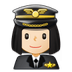 A quoi ressemblent les emoji Pilote femme: peau claire sur Samsung.