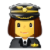 Bagaimana Woman Pilot emoji terlihat di Samsung.