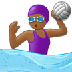 Como o emoji do Mulher jogando polo aquático: pele morena escura é exibido no Samsung.