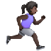 Bagaimana Woman Running Facing Right: Dark Skin Tone emoji terlihat di Samsung.