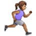 Bagaimana Woman Running Facing Right: Medium Skin Tone emoji terlihat di Samsung.