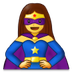 Cómo se ve el emoji Superheroína en Samsung.