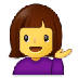 A quoi ressemblent les emoji Femme paume vers le haut sur Samsung.