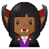 Como o emoji do Mulher vampira: pele morena escura é exibido no Samsung.