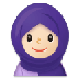 Cómo se ve el emoji Mujer con hiyab: tono de piel claro en Samsung.