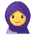 Cómo se ve el emoji Mujer con hiyab en Samsung.