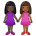 Bagaimana Women Holding Hands: Dark Skin Tone, Medium-Dark Skin Tone emoji terlihat di Samsung.