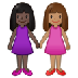 Bagaimana Women Holding Hands: Dark Skin Tone, Medium Skin Tone emoji terlihat di Samsung.