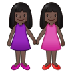 Bagaimana Women Holding Hands: Dark Skin Tone emoji terlihat di Samsung.