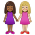 Bagaimana Women Holding Hands: Medium-Dark Skin Tone, Medium-Light Skin Tone emoji terlihat di Samsung.