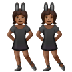 איך נשים עם אוזני ארנב: גוון עור כהה בינוני emoji נראה על Samsung.
