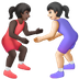 איך נשים מתאבקות: גוון עור כהה, גוון עור בהיר emoji נראה על Samsung.