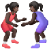 איך נשים מתאבקות: גוון עור כהה emoji נראה על Samsung.