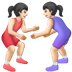 איך נשים מתאבקות: גוון עור בהיר emoji נראה על Samsung.