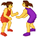 Bagaimana Women Wrestling emoji terlihat di Samsung.