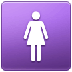 Como o emoji do Banheiro feminino é exibido no Samsung.