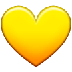 Cómo se ve el emoji Corazón amarillo en Samsung.